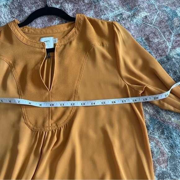 Anthropologie HD in Paris Mustard Yellow Blouse Size 8 - Picture 6 of 7